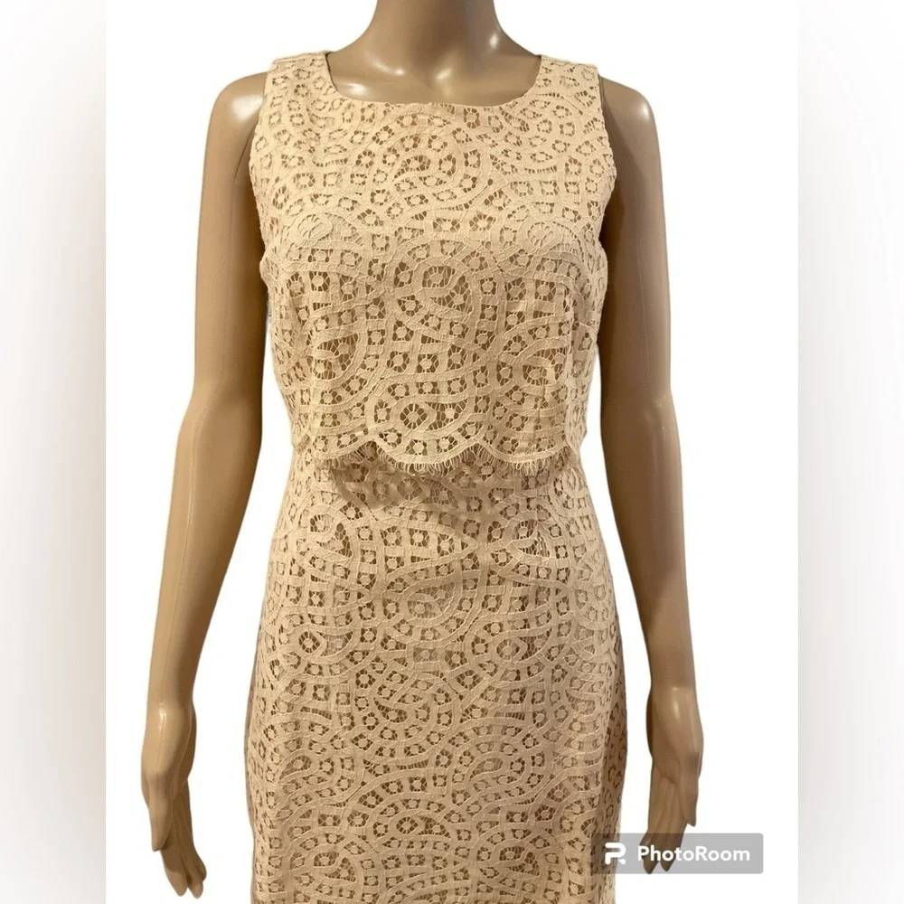 J.Crew Elegant Lace Sleeveless Dress - Cream size 2